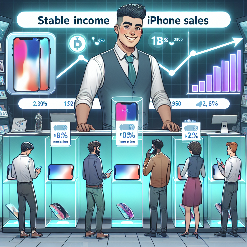 Иллюстрация бизнес-презентации о стабильном доходе и росте продаж iP