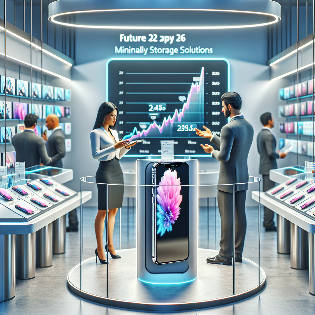 Футуристический магазин с iPhone и интерактивными цифровыми дисплеями