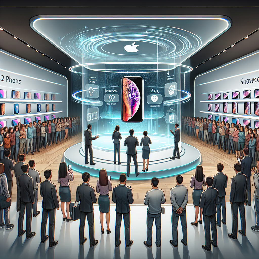 Футуристический магазин Apple с голографическим iPhone и большой аудитор